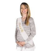 Mom To Be White Lace Sash – 28½" x 4" Baby Shower Accessory for Mom-to-Be